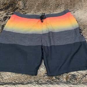Hurley Mens Board Shorts Sunset Stripes 20" Length Size 40